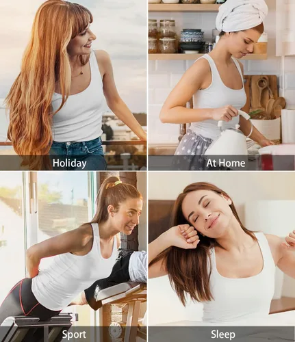 Miniatura 5 de Air Curvey Camiseta sin mangas elástica para mujer, ajuste delgado, paquete de 2-4