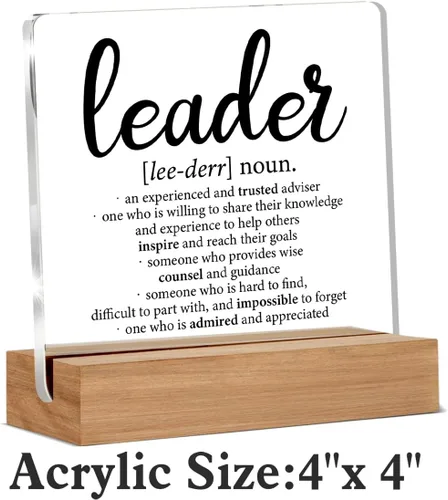 Miniatura 2 de Regalos de apreciación para líderes para jefe, mentor, gerente, definición de liderazgo, letrero decorativo claro para escritorio, letrero acrílico
