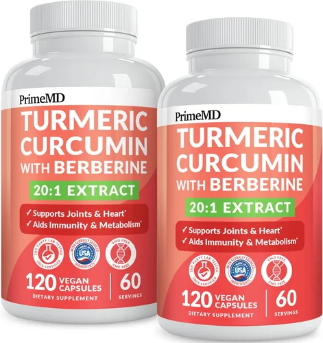 Suplemento orgánico de cúrcuma y curcumina 5 en 1 (4210 mg) con berberina, canela de Ceilán, BioPerine y suplementos de jengibre para el apoyo de