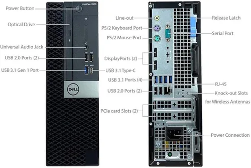 Miniatura 4 de DELL Computadora de escritorio Optiplex 7060 SFF Intel 8ª generación i7-8700 (6 núcleos) 16GB DDR4 Ram 256GB NVMe M.2 SSD WiFi y Bluetooth