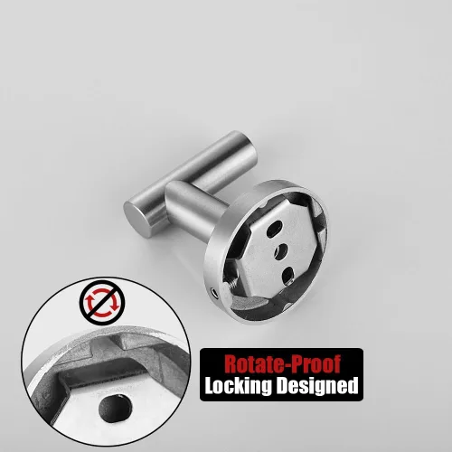 Miniatura 8 de JQK Gancho para toallas de baño cepillado, ganchos de pared para cocina, garaje, SUS 304, acero inoxidable de 0.031 in, 2 unidades de acero