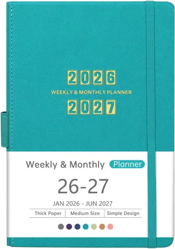 Artfan Agenda 2026 – Agenda 2026 semanal y mensual, enero 2026 a diciembre de 2026, 2026, planificadores de cuero, 5.75 x 8.25 pulgadas, color verde