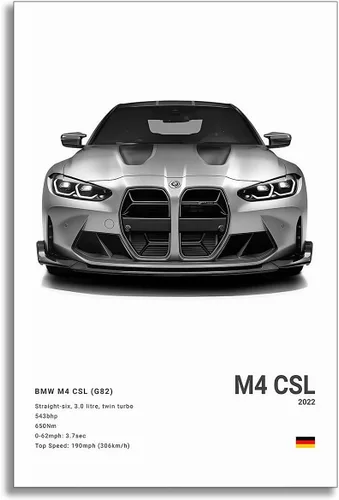 Miniatura 9 de Supercar M4 CSL - Póster de carreras para pared, lienzo, regalo de cumpleaños, impresiones para decoración de la casa, enmarcada o sin marco