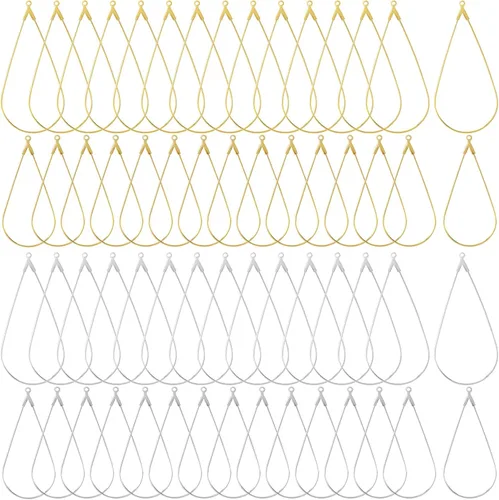 Miniatura 13 de OIIKI 280 aros de cuentas para aretes, 4 tamaños chapados en oro/plata, aros abiertos, anillos de metal para aretes, accesorios decorativos