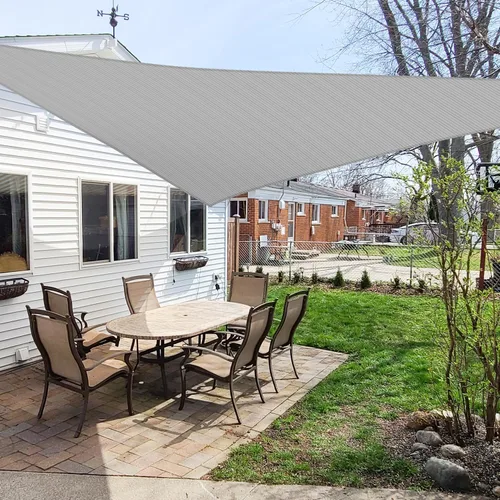 Miniatura 6 de Windscreen4less Toldo tipo vela triangular de 2 x 2 x 2 pies, para exteriores, bloqueo UV, para patio trasero, porche, pérgola, terraza, jardín Gris