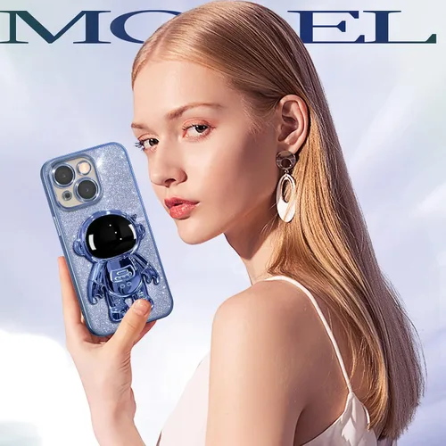 Miniatura 42 de Buleens Funda para iPhone 11 Pro Max Astronauta, Fundas Transparentes para iPhone 11 ProMax con Papel con Purpurina y Soporte de Astronauta, Mujeres