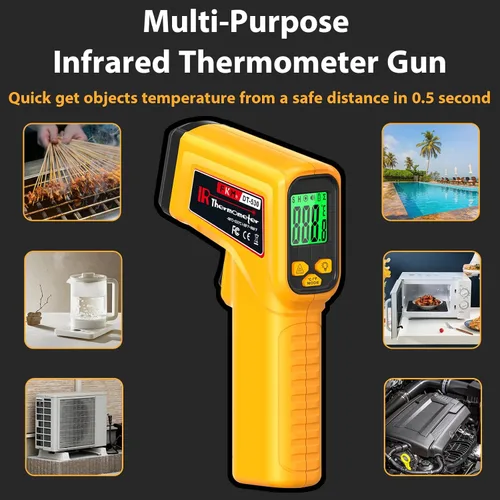 Miniatura 5 de FKM Pistola Termómetro Infrarrojo Láser Sin Contacto, Pistola de Temperatura Láser Infrarroja, -58 °F ~ 986 °F (-50 °C ~ 530 °C) Emissividad