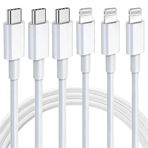 Miniatura 7 de Paquete de 3 cables de carga para iPhone [certificado Mfi] de 10 pies de nailon trenzado; cable de carga USB de alta velocidad compatible con iPhone