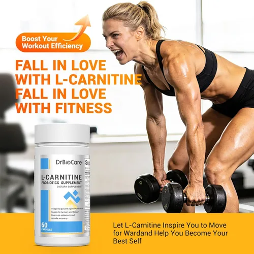 Miniatura 4 de DrBioCare Suplemento de probióticos de L-carnitina, contiene L-carnitina, probióticos, café verde en polvo, extracto de yerha mate, extracto
