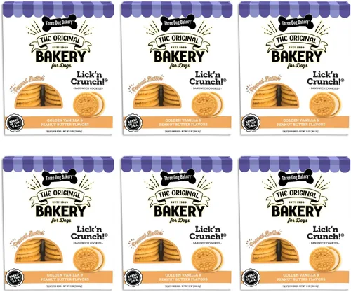 Miniatura 9 de Three Dog Bakery Lick'n Crunch! Galletas de sandwich para perros de Golden y mantequilla de maní - Golosinas para perros crujientes con sabor a