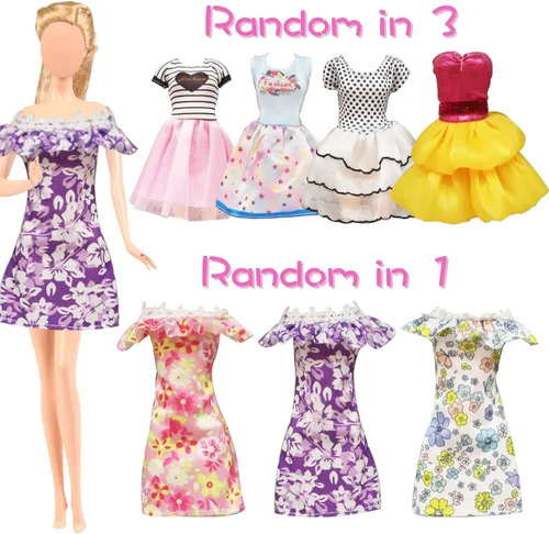 Miniatura 4 de 20 piezas de ropa y accesorios para muñecas hechos a mano, 3 vestidos de lentejuelas, 4 vestidos de moda, 3 tops y pantalones, trajes casuales, 10