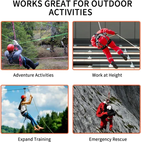 Miniatura 7 de NewDoar cuerda de 10 mm (3/8 pulgadas) para accesorios, doble trenzado, pre cortada CE 24KN para supervivencia al aire libre, alpinismo, Prusik
