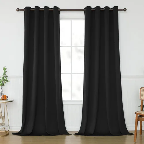 Miniatura 35 de KEQIAOSUOCAI Cortinas rosa bebé de 63 pulgadas para habitación de niñas - Con aislamiento térmico que oscurece la habitación, cortinas de ventana