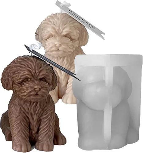 Miniatura 11 de Moldes de vela 3D Bulldog para hacer velas, molde de silicona con forma de perro para decoración de pasteles de chocolate, lindo animal