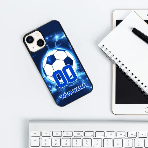Funda de teléfono de fútbol personalizada con nombre/número para iPhone 14 13 12 11 Pro Max XR XS Samsung Galaxy S23 Plus Ultra S22 S21 S20 FE Note