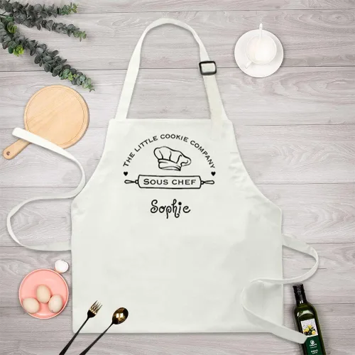 Miniatura 4 de Paquete de 2 delantales personalizados para padres e hijos, delantales ajustables con foto con nombre personalizado para cocina, cocina, hornear