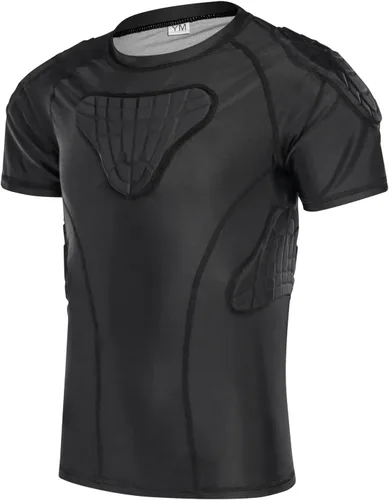 Protector de costilla de fútbol acolchado para niños y niñas, camiseta de protección de pecho para rugby, béisbol, fútbol, baloncesto Gris