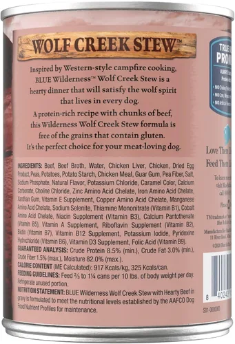 Miniatura 2 de Blue Buffalo Wilderness Wolf Creek - Estofado de carne de res abundante en salsa con alto contenido de proteínas y sin granos, lata de 12.5 onzas, 3