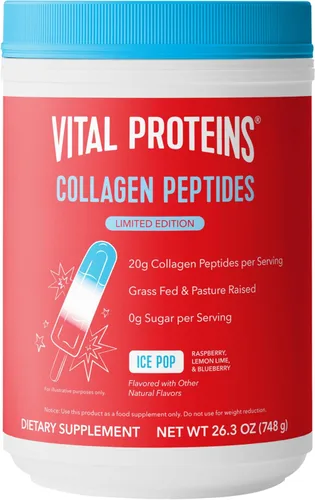 Vital Proteins Polvo de péptidos de colágeno – Polvo con sabor Ice Pop para el cabello, uñas, piel, huesos y salud de las articulaciones, 26.3 onzas