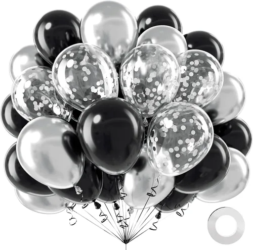 Miniatura 7 de Globos blancos y dorados, 90 globos de látex blanco brillante y dorado de 12 pulgadas, globos redondos de helio para cumpleaños, día de San Oro