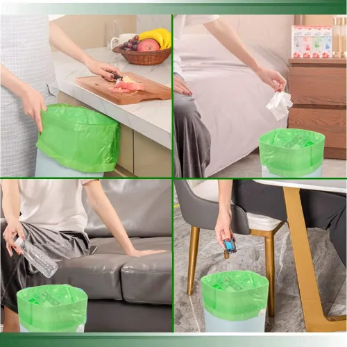 Miniatura 6 de Bolsas de basura pequeñas, bolsas de basura biodegradables extragruesas de 2.6 galones, bolsas de basura degradables y reciclables para cocina