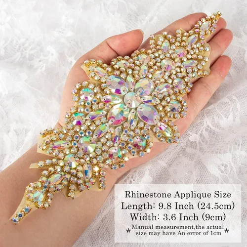 Miniatura 4 de ShiDianYi Vestido nupcial de la boda de la correa de la faja apliques con el cinturón de piedra AB decoración de la cintura del rhinestone nupcial
