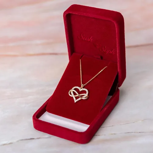 Miniatura 6 de Sash & Soph Collar de corazón infinito para mujer, collar de corazón de plata de ley 925 para novia, colgante de corazón de amor en cadena de 18