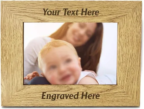 Marco de fotos personalizado grabado con láser, marco de madera de 7 x 5 pulgadas, marco de fotos de madera personalizado, cualquier texto de regalo