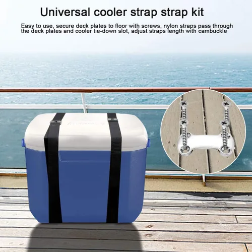 Miniatura 5 de Kit de Correa de Amarre Universal para Enfriadores, Kit de Amarre para Correas de Enfriadores, Correa de Amarre con Hebilla de Leva Compatible