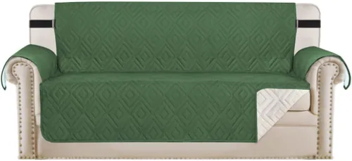 Miniatura 44 de H.VERSAILTEX Funda reversible para silla, protector de muebles antideslizante, resistente al agua, con correas elásticas de 2 pulgadas