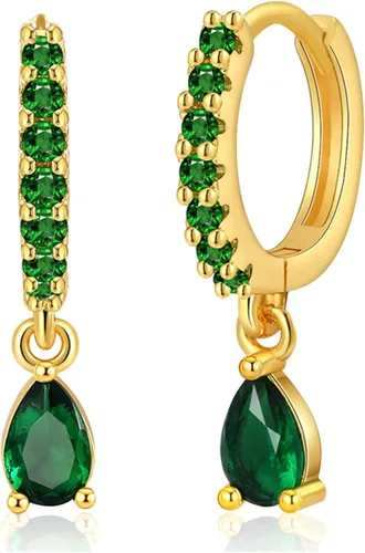 Aretes de aro de oro delicados para mujer chapados en oro real de 18 quilates pequeños aretes de aro de circonita cúbica para hombres joyería de