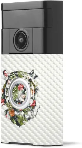 Miniatura 27 de MightySkins - Piel de fibra de carbono para timbre de video con anillo – Madera abstracta Acabado de fibra de carbono texturizado protector