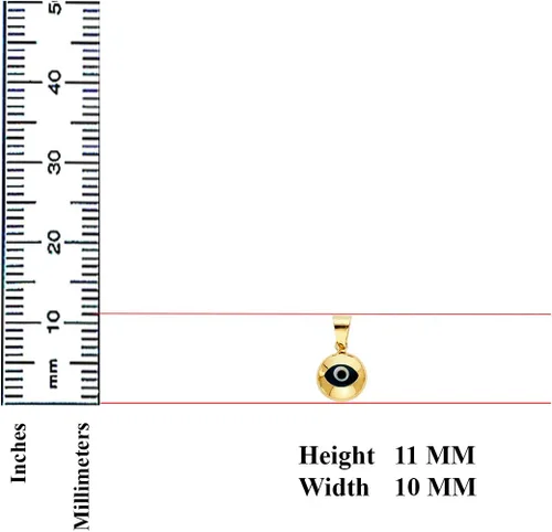 Miniatura 3 de Colgante de oro amarillo de 14 quilates con dije de mal de ojo, Metal