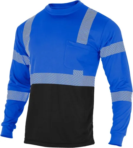 Miniatura 2 de FONIRRA Camisas reflectantes de seguridad de alta visibilidad para hombres ANSI Clase 3 Hi Vis, camisetas de trabajo de construcción de manga larga