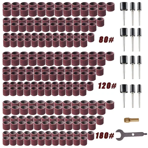 Miniatura 8 de Juego de 239 tambores de lijado, tambores de lijado para herramientas rotativas, accesorios de lijado para herramientas rotativas Dremel, taladro