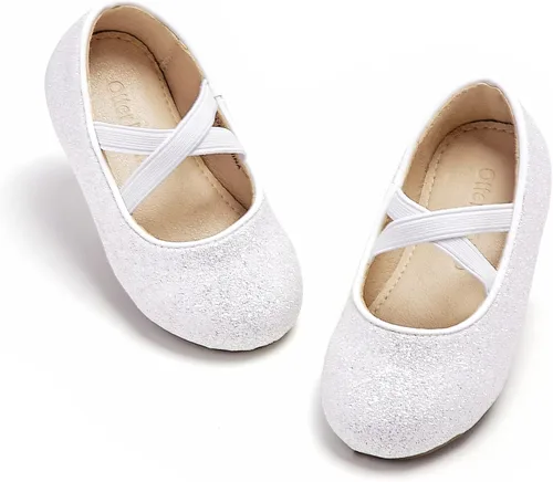 Otter MOMO Zapatos planos de bailarina para niñas pequeñas y niñas pequeñas, zapatos de vestir para fiesta escolar