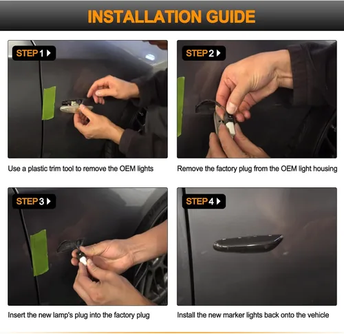 Miniatura 4 de Gempro Luces LED de señalización lateral blanca secuencial para BMW E84 E81 E82 E87 E88 E90 E91 E92 E93 E46 E53 X3 E83 X1 lente de humo, 2