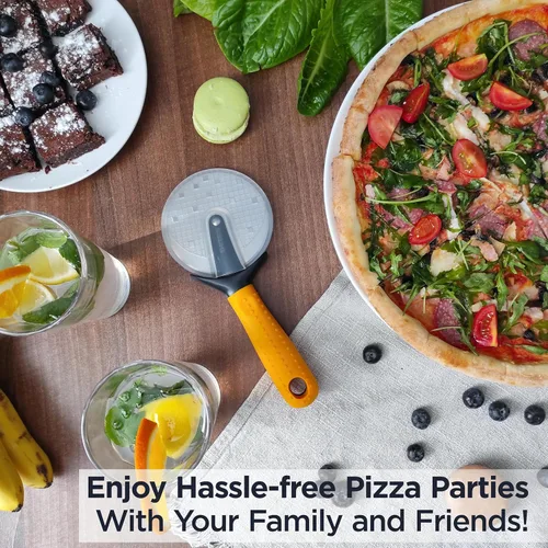 Miniatura 8 de Deiss Pro Cortador de pizza resistente con rueda de corte - Rueda de corte de pizza de acero inoxidable afilada y suave con mango antideslizante