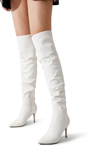 Miniatura 5 de DREAM PAIRS Botas de tacón alto para mujer, por encima de la rodilla, con punta alta hasta el muslo, tacón de aguja, botas sexis largas para otoño