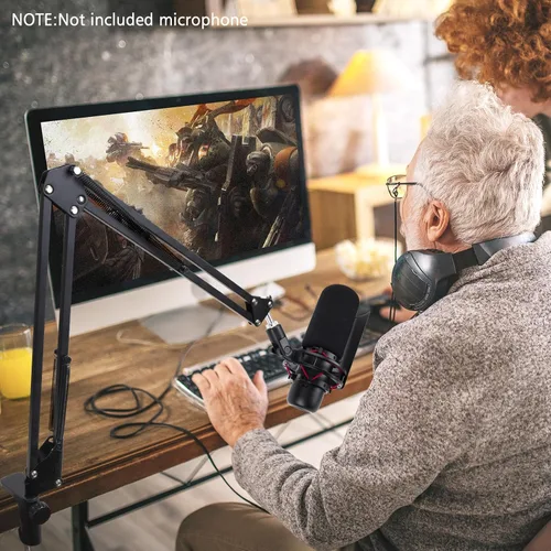 Miniatura 6 de HyperX ProCast - Brazo de brazo de micrófono compatible con HyperX ProCast, soporte de brazo de micrófono con cubierta de micrófono, mejora