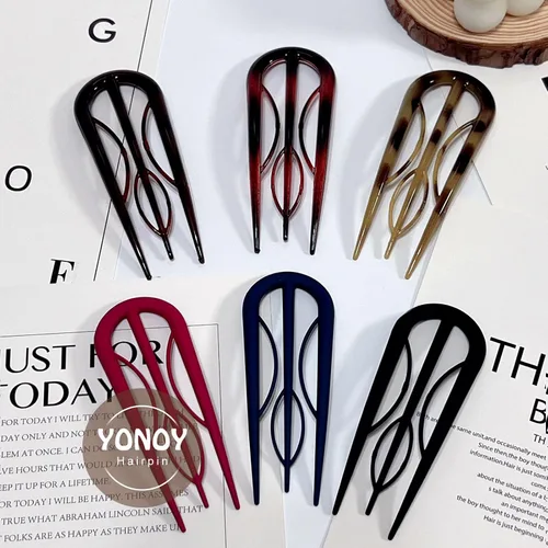 Miniatura 7 de YONOY 6 horquillas francesas para mujer, en forma de U, pinzas planas para el cabello, grandes horquillas de peinado para cabello fino y grueso, 3