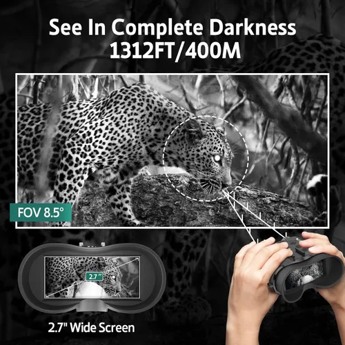 Miniatura 5 de ArzzuNiu Gafas de Visión Nocturna Montadas en la Cabeza - Gafas Binoculares de Visión Nocturna Recargables de Manos Libres, Visualización Infrarroja
