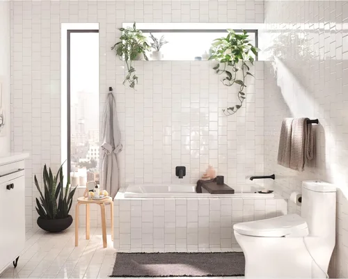 Miniatura 6 de Moen Genta LX WT901BN - Llenador de bañera de un solo mango, grifo de bañera de alto flujo contemporáneo con alcance de boquilla de 10 pulgadas