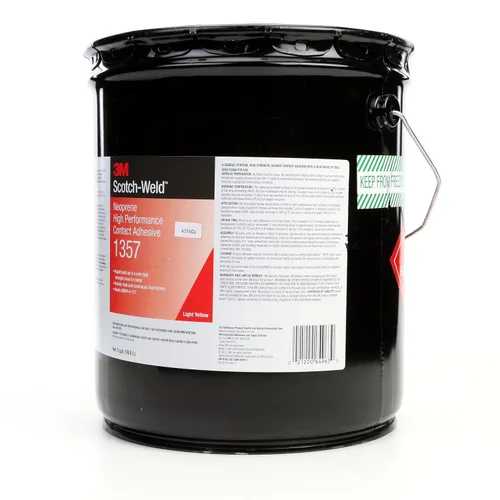 Miniatura 3 de 3M (TM) Adhesivo de contacto de neopreno de alto rendimiento 1357 amarillo claro, boquilla de vertido de cubo de 5 galones, 1 por caja