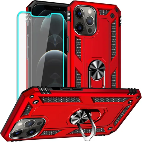 Miniatura 28 de Yiakeng Funda para iPhone 12 Mini: Funda para iPhone 12 Mini con protector de pantalla HD, fundas protectoras de grado militar con anillo para Verde