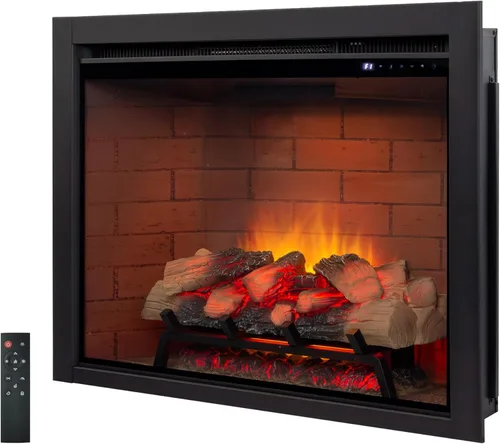 Inserto de chimenea eléctrica con luz superior, opción de color de llama de 12 × 12 × 12 con sonido crepitante de fuego, 36 ″ W×27 ″ H, 750W/1500W
