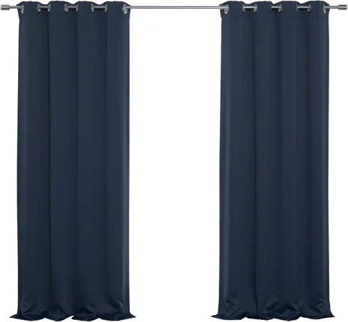 Miniatura 37 de Best Home Fashion Cortinas opacas con aislamiento térmico, ojales de acero inoxidable y níquel, color rosa bebé, 52 pulgadas de ancho x 63 pulgadas