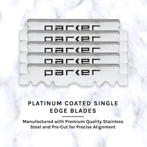 Miniatura 2 de Parker Premium Platinum 1/2 cuchillas, 200 unidades **, para maquinillas de afeitar profesionales de peluquero, afeitadoras de afeitar y maquinillas