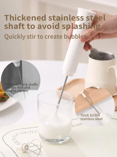 Miniatura 5 de NEUTRAL Espumador de leche eléctrico, espumador de leche recargable de mano, con batidor de globo inoxidable, con soporte, espumador para capuchino