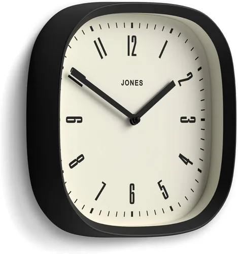 Miniatura 2 de JONES CLOCKS® Reloj de pared Marvel Reloj cuadrado redondo retro moderno 10 pulgadas Negro Aspecto de diseñador genial para cocina, sala
